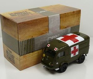 Military ambulance model van with red cross and display box
