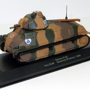 Somua S-35 French tank model from 1940 on display base