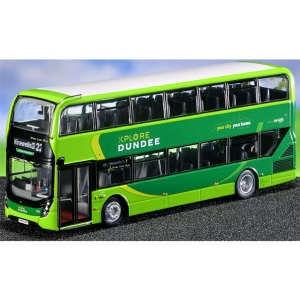 Xplore Dundee green double-decker model bus